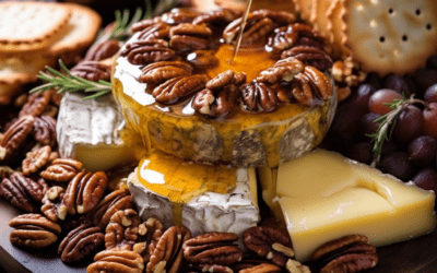 Baked Brie Cheese Board with Honey and Pecans