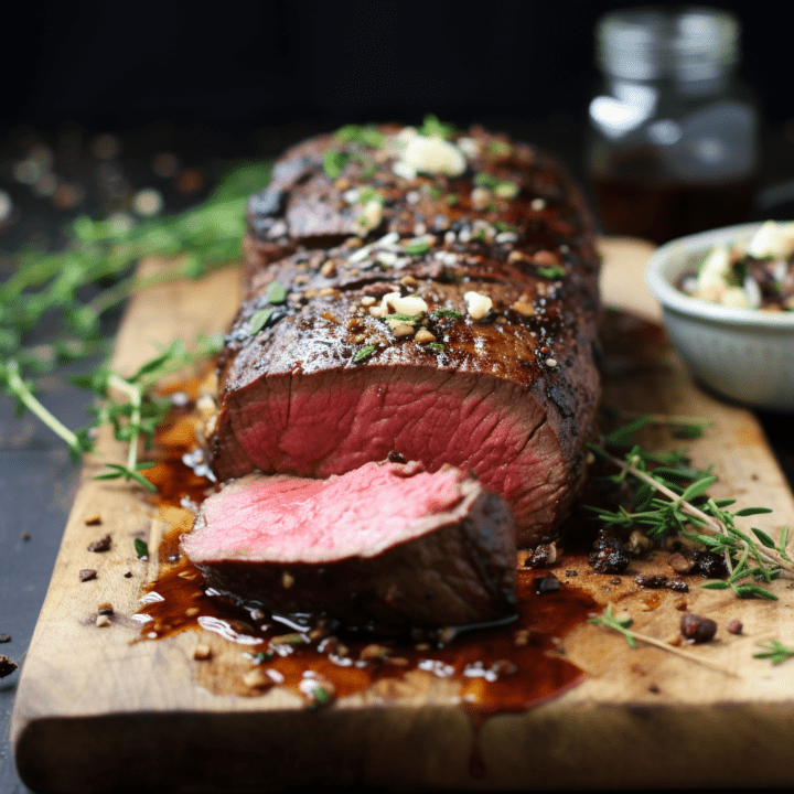 Beef Tenderloin with Roasted Garlic Butter