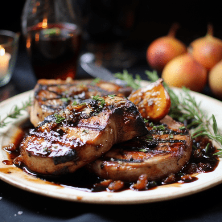 Grilled Pork Chops with Fig Compote